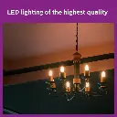 Filament LED Clear 4W C35 WW E27 Bulb - Vintage Style, True Warm White Light