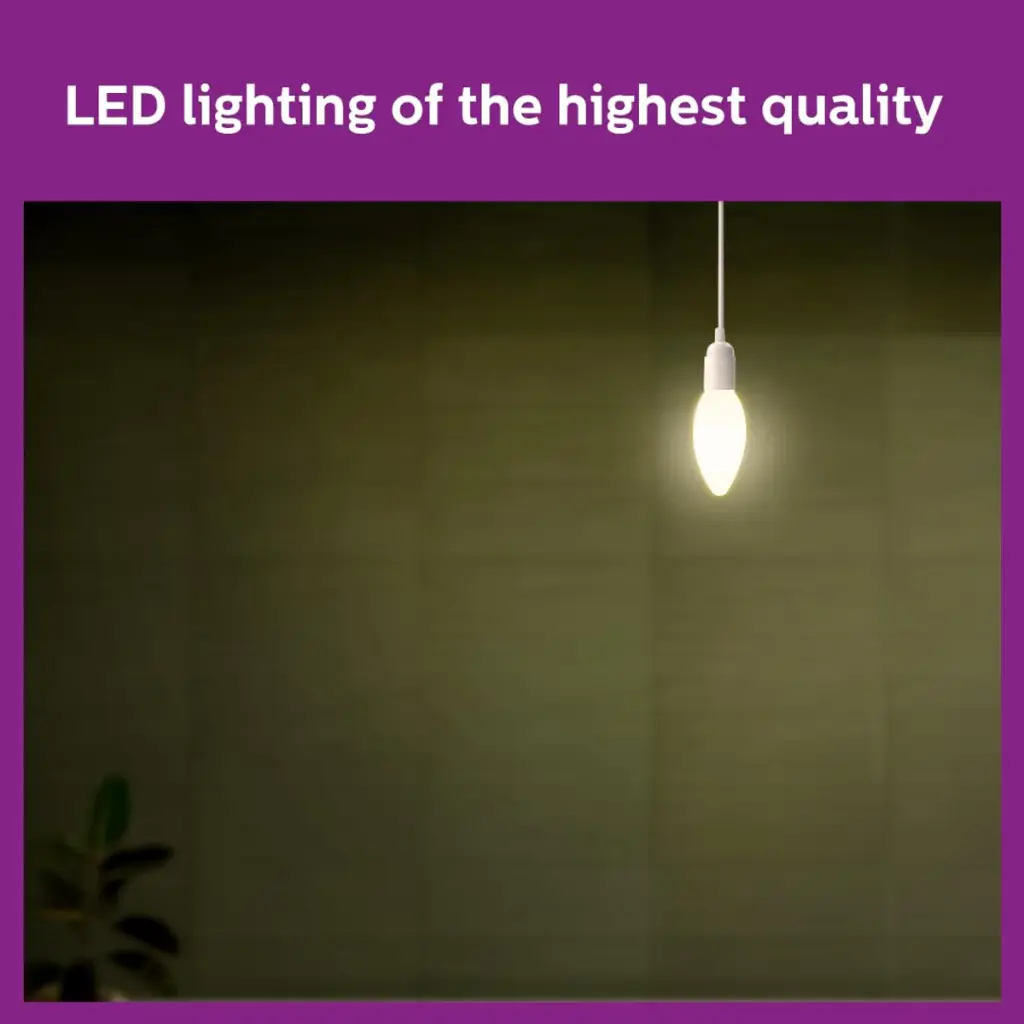 Filament LED Clear 4W C35 WW E27 Bulb - Vintage Style, True Warm White Light