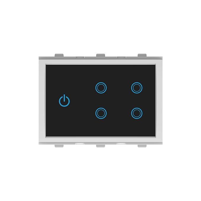 Goldmedal 3 Module I-Touch Wifi 4 Gang Switch - Works with iWorld, Alexa, Google Assistant