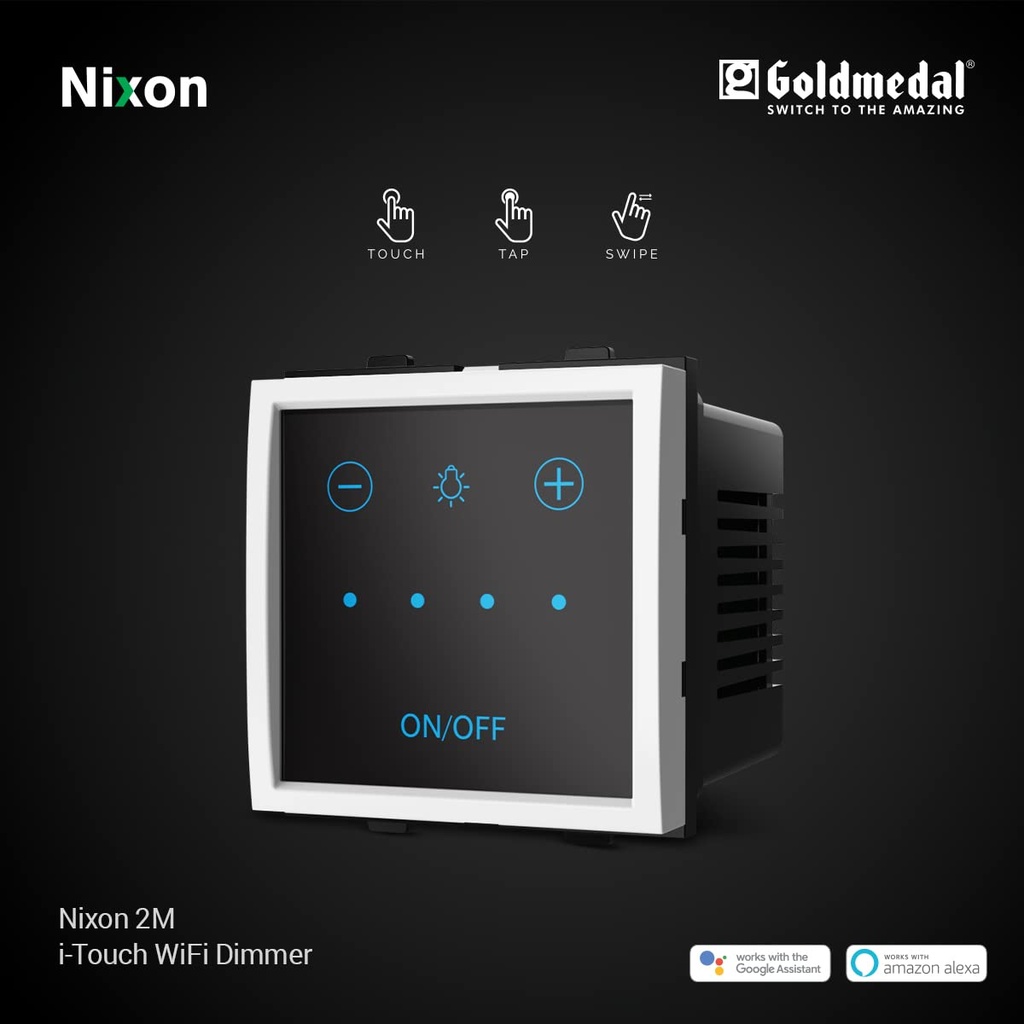 GOLDMEDAL NIXON 2 MODULE I-TOUCH WI-FI DIMMER | Home Automation, Works with iWorld APP, Alexa, Google Assistant