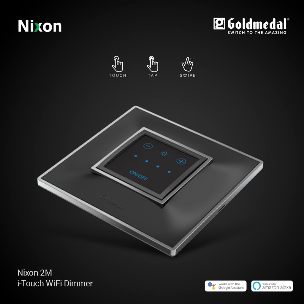 GOLDMEDAL NIXON 2 MODULE I-TOUCH WI-FI DIMMER | Home Automation, Works with iWorld APP, Alexa, Google Assistant