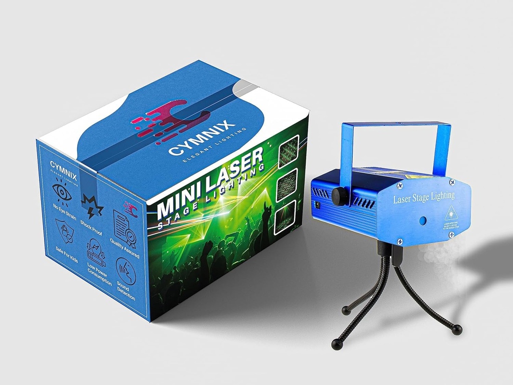 Mini Laser Projector Stage Lighting - 12 Modes with Tripod Stand