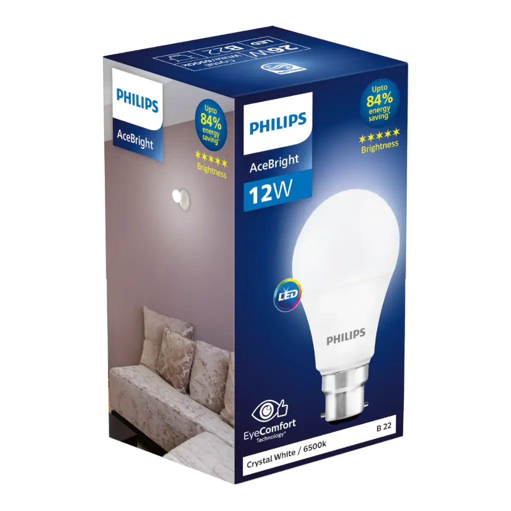 Philips Acebright 12W  Bulb - High Wattage Brilliance, Energy-Efficient