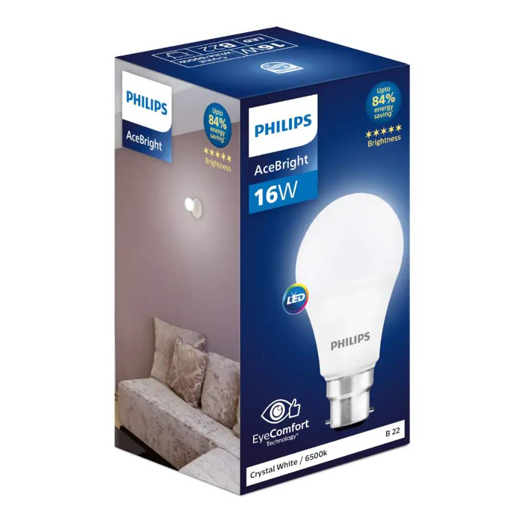 Philips Acebright 16W  Bulb - High Wattage Brilliance, Energy-Efficient 