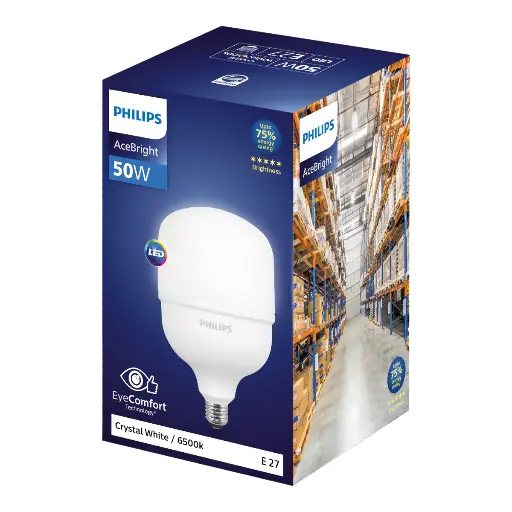 Philips Acebright 50W  Bulb - High Wattage Brilliance, Energy-Efficient      
